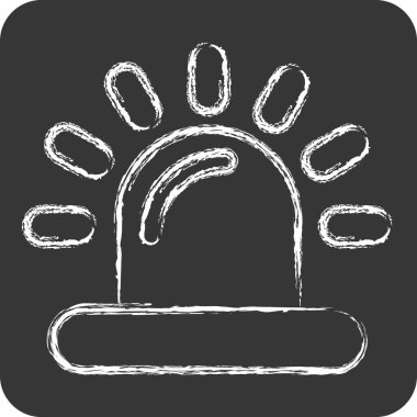 Icon Siren. Polis sembolüyle ilgili. Tebeşir stili. dizayn edilebilir