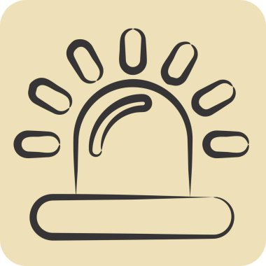 Icon Siren. Polis sembolüyle ilgili. El çizimi tarzı. dizayn edilebilir