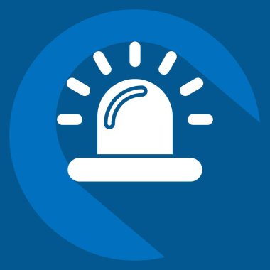 Icon Siren. Polis sembolüyle ilgili. Uzun gölge tarzı. dizayn edilebilir
