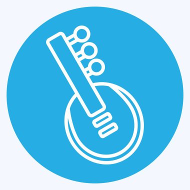 Simge Sitar. Enstrümanlar sembolüyle ilgili. Mavi gözlü. dizayn edilebilir