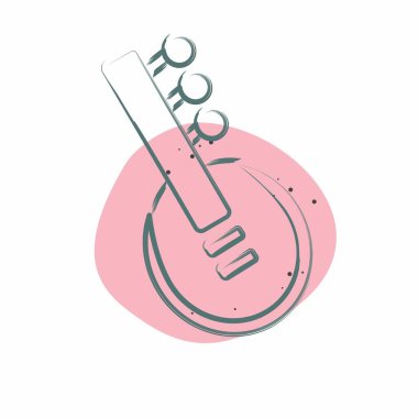 Simge Sitar. Enstrümanlar sembolüyle ilgili. Renkli Leke Biçimi. dizayn edilebilir