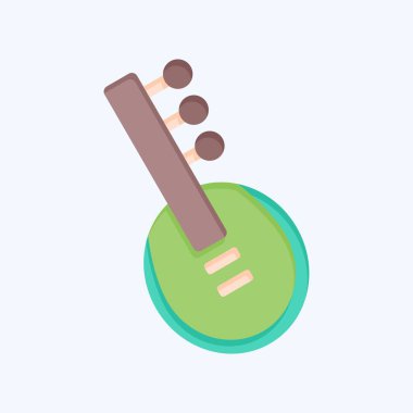 Simge Sitar. Enstrümanlar sembolüyle ilgili. Düz stil. dizayn edilebilir