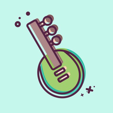 Simge Sitar. Enstrümanlar sembolüyle ilgili. MBE tarzı. dizayn edilebilir