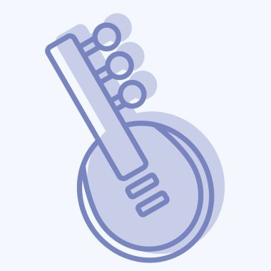 Simge Sitar. Enstrümanlar sembolüyle ilgili. İki ton stili. dizayn edilebilir