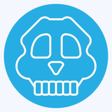 İkon Kafatası. Tarih öncesi sembolle ilgili. Mavi gözlü. dizayn edilebilir