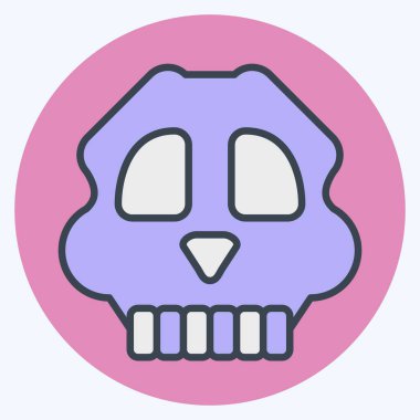 İkon Kafatası. Tarih öncesi sembolle ilgili. renk arkadaşı stili. dizayn edilebilir