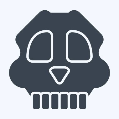 İkon Kafatası. Tarih öncesi sembolle ilgili. Kabartma tarzı. dizayn edilebilir