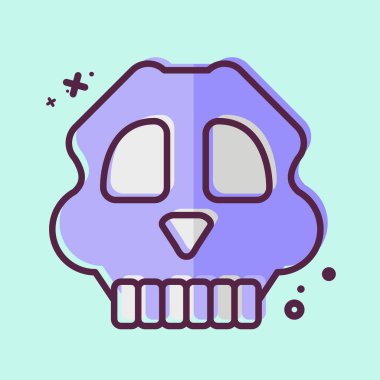 İkon Kafatası. Tarih öncesi sembolle ilgili. MBE tarzı. dizayn edilebilir