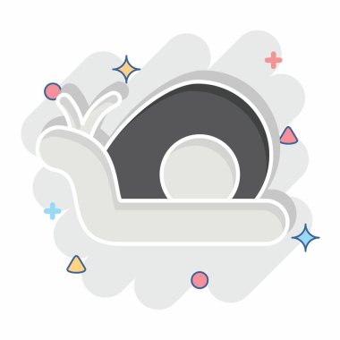 İkon Salyangoz. Doğal Organik Kozmetik Sembolü ile ilgili. Çizgi roman. dizayn edilebilir