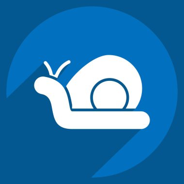 İkon Salyangoz. Doğal Organik Kozmetik Sembolü ile ilgili. Uzun gölge tarzı. dizayn edilebilir