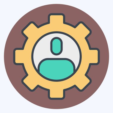 Simge Sosyal Medya Yöneticisi. Medya sembolüyle ilgili. renk arkadaşı stili. dizayn edilebilir