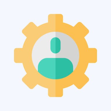 Simge Sosyal Medya Yöneticisi. Medya sembolüyle ilgili. Düz stil. dizayn edilebilir