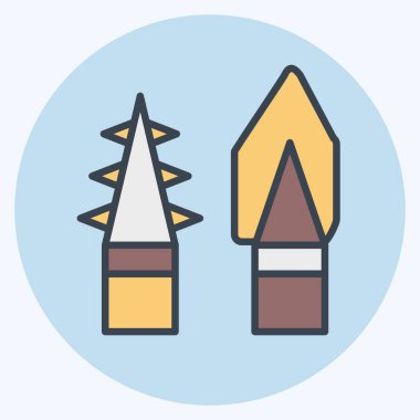 Simge Mızrağı. Tarih öncesi sembolle ilgili. renk arkadaşı stili. dizayn edilebilir