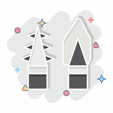 Simge Mızrağı. Tarih öncesi sembolle ilgili. Çizgi roman. dizayn edilebilir