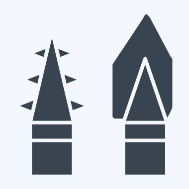 Simge Mızrağı. Tarih öncesi sembolle ilgili. Kabartma tarzı. dizayn edilebilir