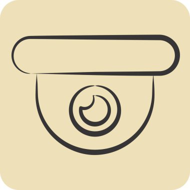 Simge Gözetleme. Polis sembolüyle ilgili. El çizimi tarzı. dizayn edilebilir