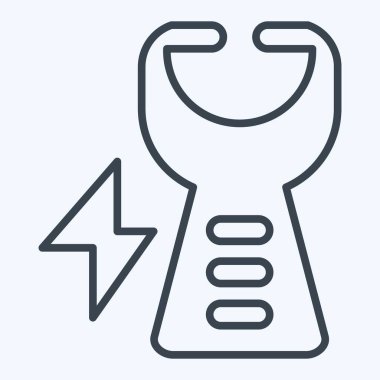 Simgesel şok tabancası. Polis sembolüyle ilgili. Sıra tarzı. dizayn edilebilir