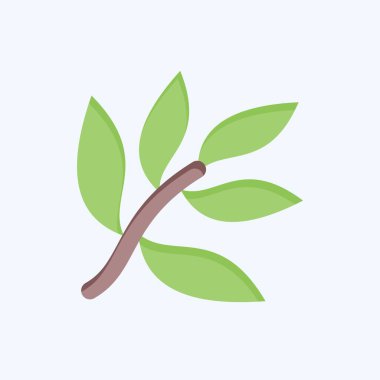 Simge Çay Ağacı. Doğal Organik Kozmetik Sembolü ile ilgili. Düz stil. dizayn edilebilir