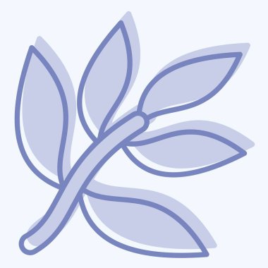 Simge Çay Ağacı. Doğal Organik Kozmetik Sembolü ile ilgili. İki ton stili. dizayn edilebilir