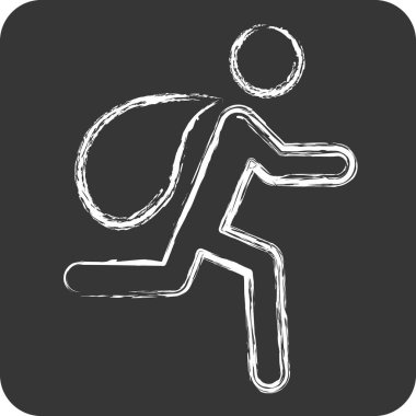 Simge Hırsızı. Polis sembolüyle ilgili. Tebeşir stili. dizayn edilebilir