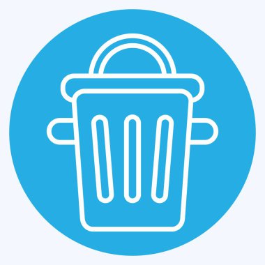 Simge Çöp Kutusu. Geri dönüşüm sembolüyle ilgili. Mavi gözlü. dizayn edilebilir