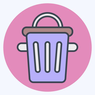 Simge Çöp Kutusu. Geri dönüşüm sembolüyle ilgili. renk arkadaşı stili. dizayn edilebilir