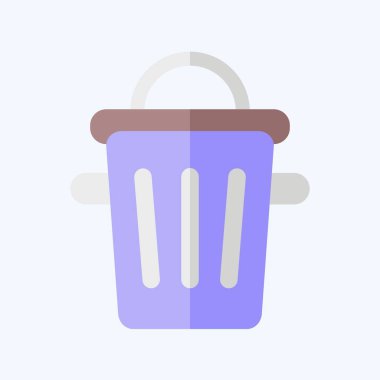 Simge Çöp Kutusu. Geri dönüşüm sembolüyle ilgili. Düz stil. dizayn edilebilir