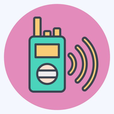 Simge Telsizi. Polis sembolüyle ilgili. renk arkadaşı stili. dizayn edilebilir