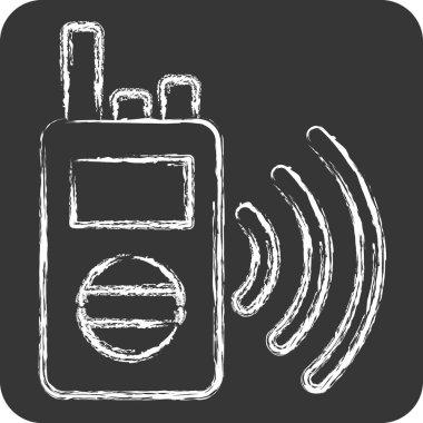 Simge Telsizi. Polis sembolüyle ilgili. Tebeşir stili. dizayn edilebilir