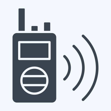 Simge Telsizi. Polis sembolüyle ilgili. Kabartma tarzı. dizayn edilebilir