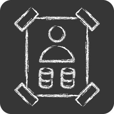 Simge Aranıyor. Polis sembolüyle ilgili. Tebeşir stili. dizayn edilebilir