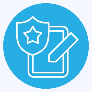 Simge Warrant. Polis sembolüyle ilgili. Mavi gözlü. dizayn edilebilir