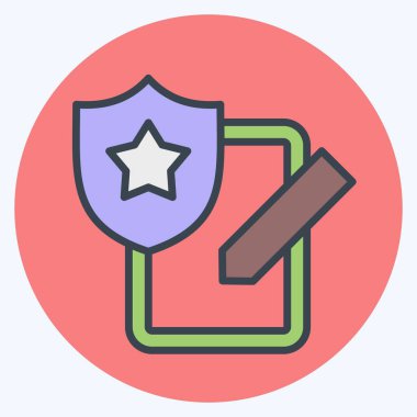 Simge Warrant. Polis sembolüyle ilgili. renk arkadaşı stili. dizayn edilebilir