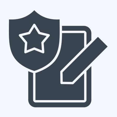 Simge Warrant. Polis sembolüyle ilgili. Kabartma tarzı. dizayn edilebilir