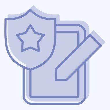 Simge Warrant. Polis sembolüyle ilgili. İki ton stili. dizayn edilebilir