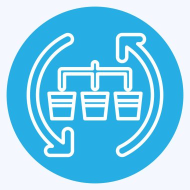 Simge Atık Ayıklama. Geri dönüşüm sembolüyle ilgili. Mavi gözlü. dizayn edilebilir