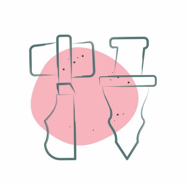 Simge Silahı. Tarih öncesi sembolle ilgili. Renkli Leke Biçimi. dizayn edilebilir