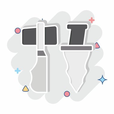 Simge Silahı. Tarih öncesi sembolle ilgili. Çizgi roman. dizayn edilebilir