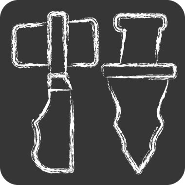 Simge Silahı. Tarih öncesi sembolle ilgili. Tebeşir stili. dizayn edilebilir