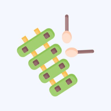 Simge ksilofonu. Enstrümanlar sembolüyle ilgili. Düz stil. dizayn edilebilir