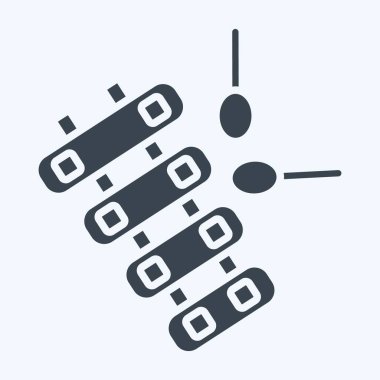 Simge ksilofonu. Enstrümanlar sembolüyle ilgili. Kabartma tarzı. dizayn edilebilir