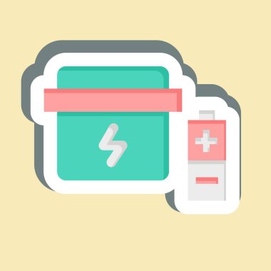 Çıkartma Batarya Atık. Geri dönüşüm sembolüyle ilgili. dizayn edilebilir