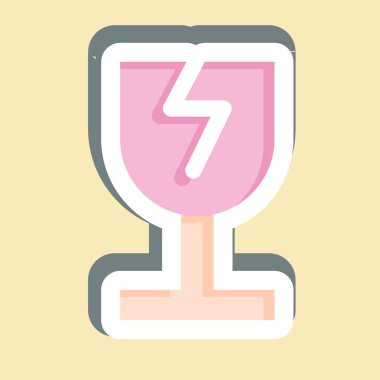 Çıkartma Kırık Cam. Geri dönüşüm sembolüyle ilgili. dizayn edilebilir