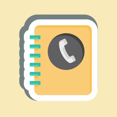 Çıkartma İletişim Defteri. İşletme sembolüyle ilgili. dizayn edilebilir