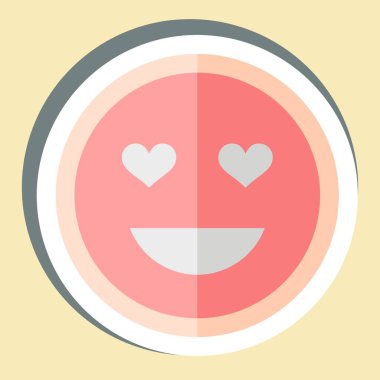 Etiket Emoji Sevildi. İşletme sembolüyle ilgili. dizayn edilebilir