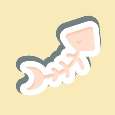 Çıkartma Balık Kemiği. Geri dönüşüm sembolüyle ilgili. dizayn edilebilir