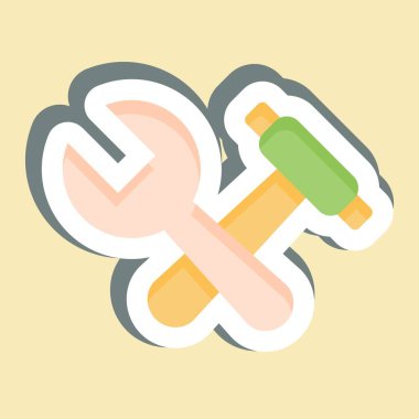 Çıkartma Çekici ve İngiliz anahtarı. İşletme sembolüyle ilgili. dizayn edilebilir