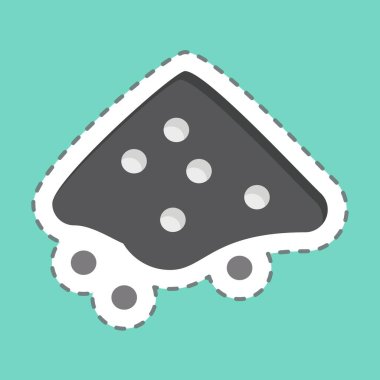 Etiket şeridi Ash 'i kesti. Geri dönüşüm sembolüyle ilgili. dizayn edilebilir