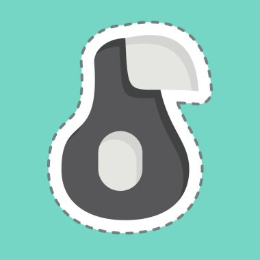 Etiket çizgisi Avocado 'yu kesti. Doğal Organik Kozmetik Sembolü ile ilgili. dizayn edilebilir