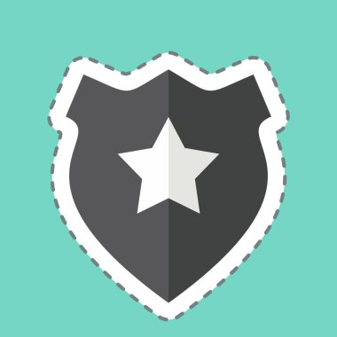 Etiket çizgisi Rozet 'i kesti. Polis sembolüyle ilgili. dizayn edilebilir